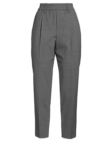 BRUNELLO CUCINELLI Casual pants Grey 75% Virgin Wool, 23% Polyamide, 2% Elastane