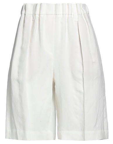 BRUNELLO CUCINELLI Shorts & Bermuda White 73% Viscose, 27% Linen, Polyester, Elastane