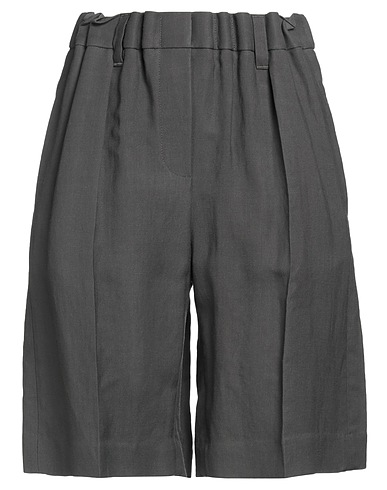 BRUNELLO CUCINELLI Shorts & Bermuda Antracite 73% Viscosa, 27% Lino, Poliestere, Elastan