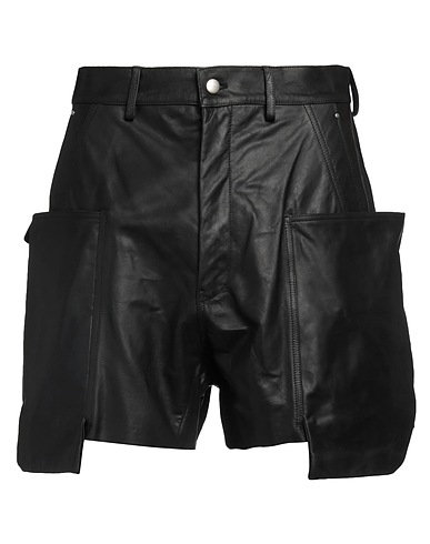RICK OWENS Shorts & Bermuda Black 100% Calf hair