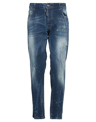 TAKESHY KUROSAWA Denim pants Blue 98% Cotton, 2% Elastane