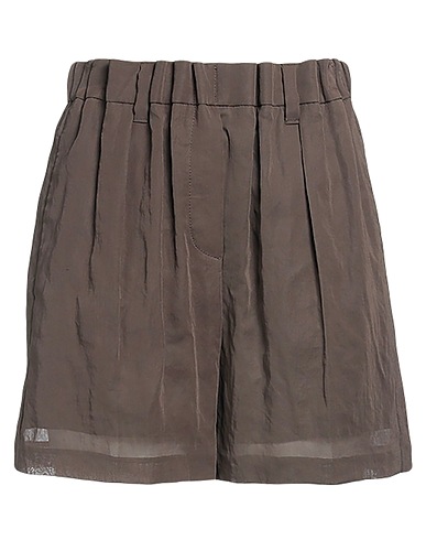BRUNELLO CUCINELLI Shorts & Bermuda Dark brown 100% Cotton