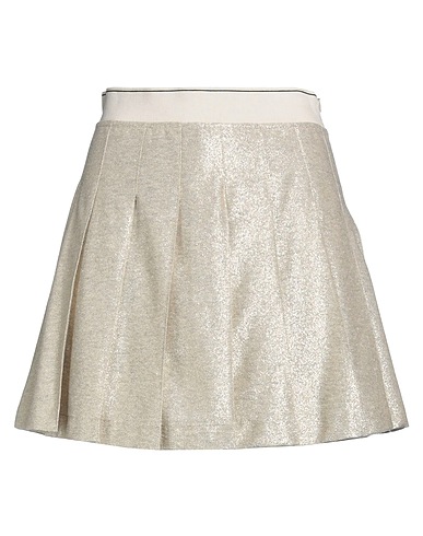 BRUNELLO CUCINELLI Mini skirt Gold 55% Linen, 27% Cotton, 9% Metallic fiber, 9% Polyamide, Elastane