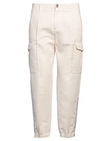 BRUNELLO CUCINELLI Casual trouser Ivory 54% Linen, 46% Cotton