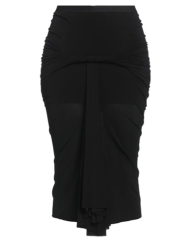 RICK OWENS Midi skirt Black 96% Cupro, 4% Elastane