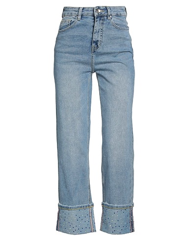 TAKE-TWO Denim trousers Blue 70% Cotton, 28% Polyester, 2% Elastane
