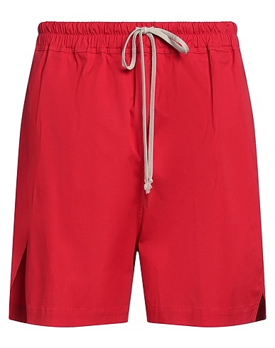 RICK OWENS Shorts & Bermuda Rosso 97% Cotone, 3% Elastan