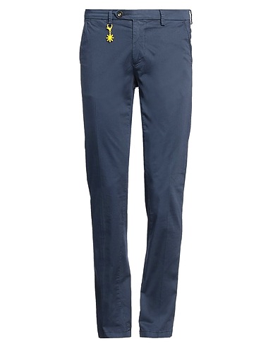 MANUEL RITZ Casual trouser Midnight blue 98% Cotton, 2% Elastane