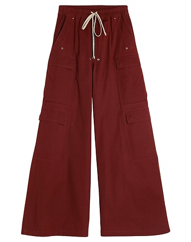 RICK OWENS Casual trouser Brick red 97% Cotton, 3% Elastane
