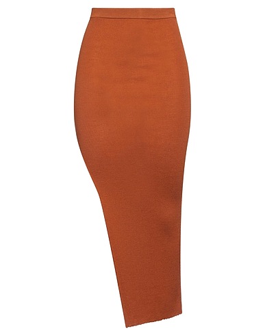 RICK OWENS Maxi Skirts Tan 97% Virgin Wool, 2% Polyamide, 1% Elastane