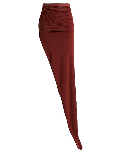 RICK OWENS Long skirt Brown 92% Cupro, 8% Elastane