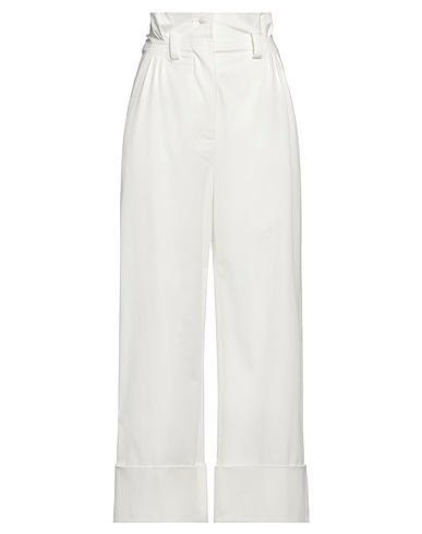 MAX MARA Casual trouser White 97% Cotton, 3% Elastane