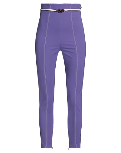 ELISABETTA FRANCHI Casual trouser Purple 86% Polyamide, 14% Elastane