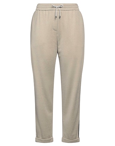BRUNELLO CUCINELLI Casual pants Sage green 67% Cotton, 31% Silk, 2% Polyamide, Ecobrass