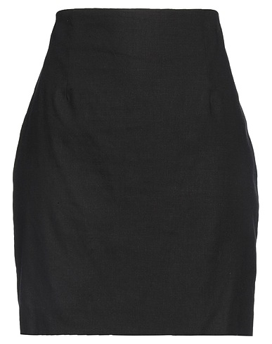 TONELLO Mini skirt Black 53% Linen, 23% Viscose, 23% Cotton, 1% Elastane