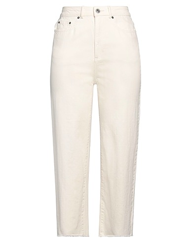 SELF-PORTRAIT Denim pants Cream 100% Cotton