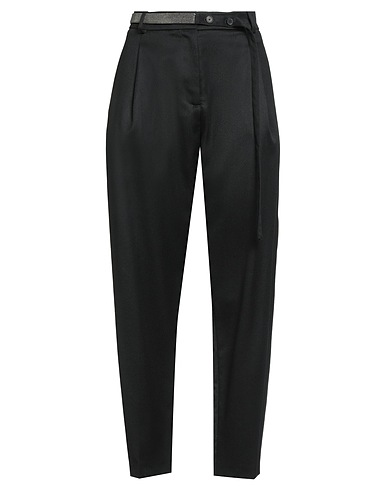 FABIANA FILIPPI Casual trouser Black 100% Virgin Wool, Ecobrass