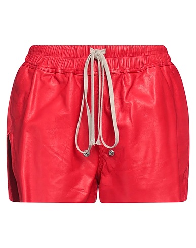 RICK OWENS Shorts & Bermuda Rosso Pelle