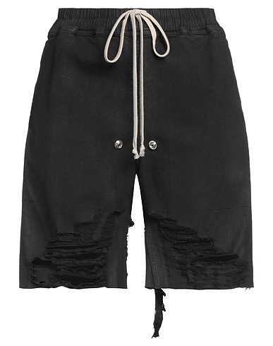 RICK OWENS Denim shorts Black 100% Cotton