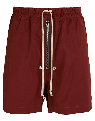 RICK OWENS Shorts & Bermuda Chocolate brown 97% Cotton, 3% Elastane