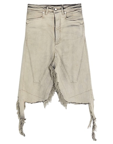 RICK OWENS Denim skirt Grey 91% Cotton, 6% Elastomultiester, 3% Rubber