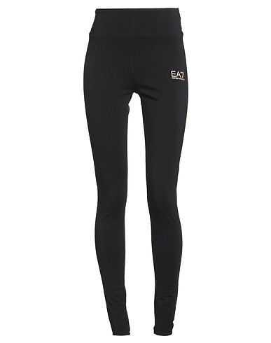 EA7 Leggings Noir 90% Coton, 10% Élasthanne