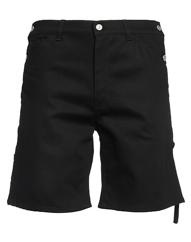 COURRÈGES Denim shorts Black 98% Cotton, 2% Elastane