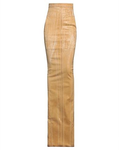 RICK OWENS Denim skirt Camel 100% Calfskin