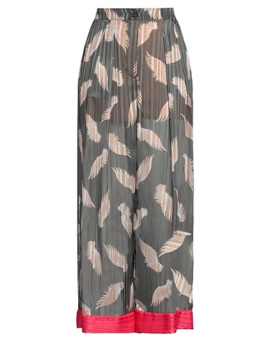 SEMICOUTURE Casual trouser Military green 98% Polyester, 2% Metallic fiber
