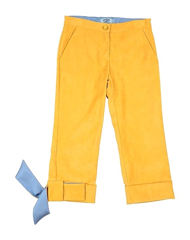 MIMISOL Casual pants Yellow 89% Polyester, 9% Nylon, 2% Elastane, Viscose, Silk