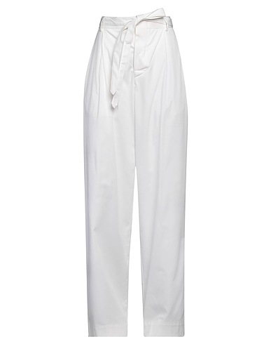 LANEUS Casual trouser White 97% Cotton, 3% Elastane