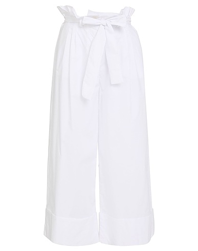 CARACTÈRE Casual pants White 100% Cotton