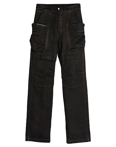 RICK OWENS Denim trousers Charcoal 91% Cotton, 6% Elastomultiester, 3% Rubber