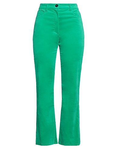EMME by MARELLA Casual trouser Emerald green 98% Cotton, 2% Elastane