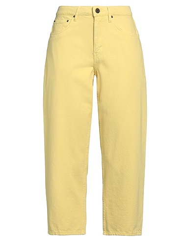 AMERICAN VINTAGE Denim trousers Yellow 50% Cotton, 25% Organic cotton, 25% Recycled cotton