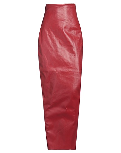 RICK OWENS Denim skirt Burgundy 91% Cotton, 6% Elastomultiester, 3% Natural rubber