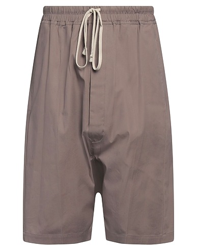 RICK OWENS Shorts & Bermuda Grey 97% Cotton, 3% Elastane, Buffalo Horn