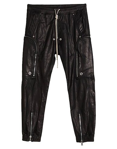 RICK OWENS パンツ ブラック 牛革（カーフ） 100%