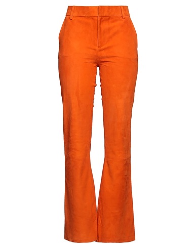 NOVE Casual pants Orange 100% Ovine leather