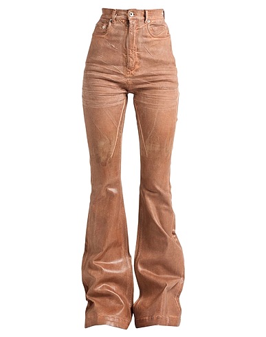 RICK OWENS Denim trousers Camel 85% Cotton, 10% Polyester, 5% Elastane