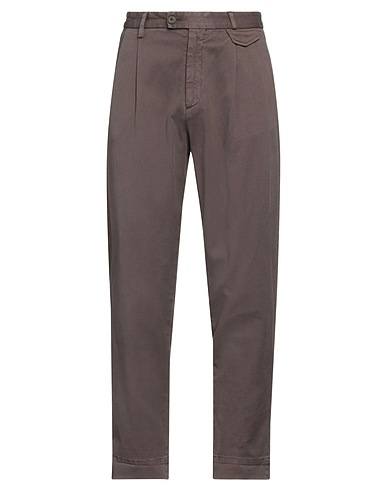 OUTFIT Casual pants Dark brown 94% Cotton, 4% Linen, 2% Elastane