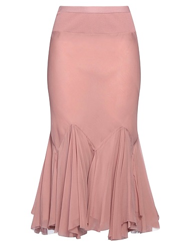 RICK OWENS Falda midi Rosa antiguo 100% Cupro