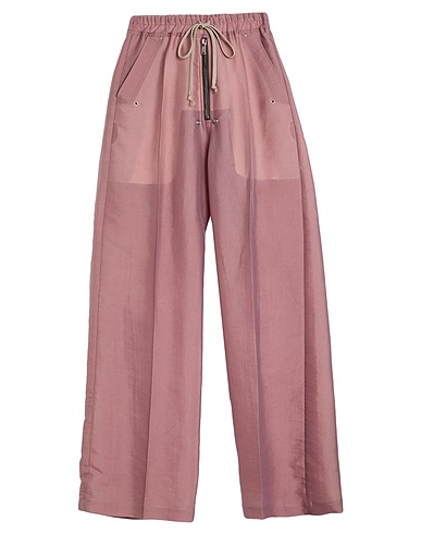 RICK OWENS Casual trouser Antique rose 86% Silk, 14% Polyamide