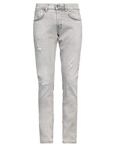 DONDUP Denim pants Light grey 97% Organic cotton, 3% Recycled elastane