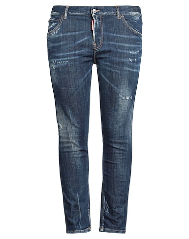 DSQUARED2 Denim trousers 98% Cotton, 2% Elastane, Cow leather