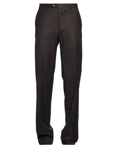 LUIGI BIANCHI Mantova Casual trouser Dark brown 100% Virgin Wool