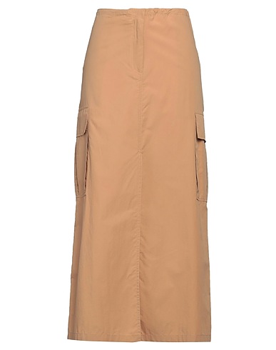 OTTOD'AME Maxi Skirts Camel 100% Cotton