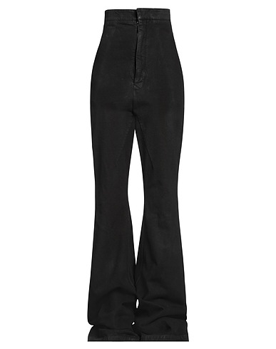 RICK OWENS Denim trousers Black 91% Cotton, 6% Elastomultiester, 3% Rubber