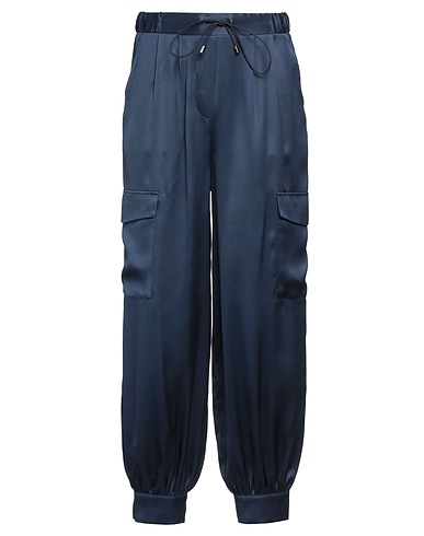 LA FILERIA Casual pants Navy 100% Silk