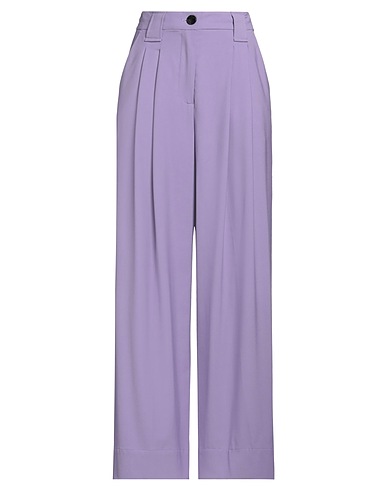 GANNI Casual trouser Lilac 48% Recycled polyester, 45% EcoVero™ viscose, 4% Elastane, 3% Polyester